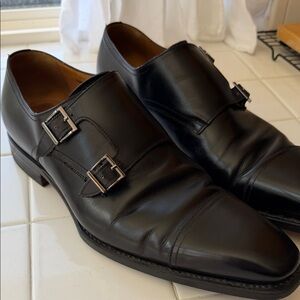Men's Black Double Monk Strap Dress Oxfords